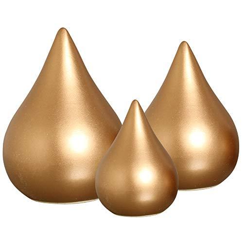Trio De Esferas Gota Ceramicas Pegorin Dourado