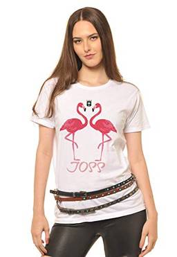 Camiseta Flamingo, Joss, Feminino, Branco, P