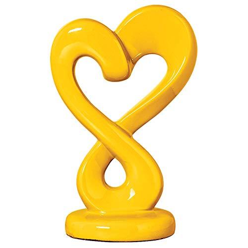 Escultura Coração Ceramicas Pegorin Amarelo No Voltagev