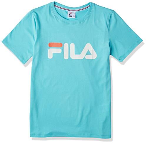 Camiseta Basic Letter, Fila, Feminino, Turquesa Claro/Branco, G