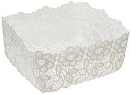 Cesta com Forma de Crochê Delicate Lyor Branco 19 x 9 cm Plástico