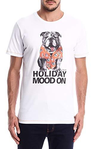 Colcci Camiseta Slim: Holiday Mood On, P, Branco