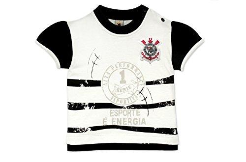 Camiseta Esporte é energia Corinthians, Rêve D'or Sport, Meninas, Branco/Preto, M