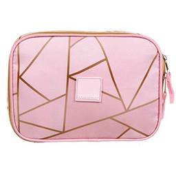 Estojo Soft Luxo Container Fashion Pink Geométrico Dermiwil, Rosa