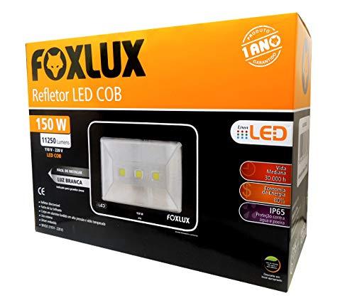 Refletor de LED Foxlux – 150 W – 6500 K – Luz Branca – Bivolt – Proteção IP65 – Driver Embutido – Refletor Direcionável – Luz brilhante – Uso externo