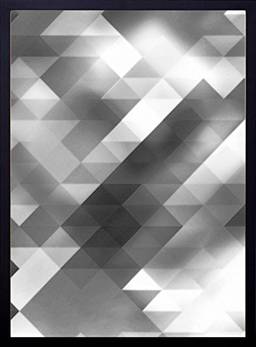 Quadro em Preto e Branco Abstrato Polígonos Cloud B 53X73cm, Decore Pronto, Preto/ Branco