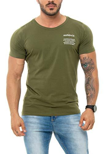 Red Feather Camiseta Resiliência Masculino, P, Verde Militar