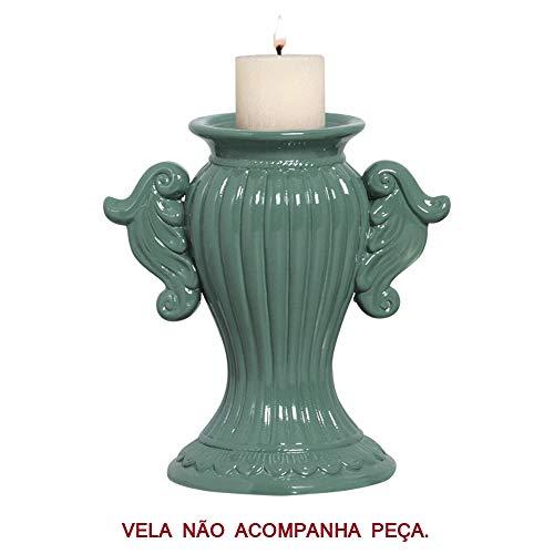 Castiçal Romano Peq Ceramicas Pegorin Verde Pequeno
