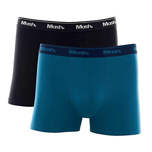 Mash Kit 2 Cuecas Boxer, Masculino, Azul/Preto, G