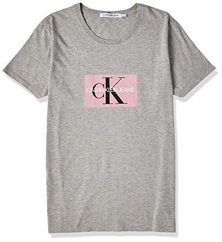 Camiseta Slim Logo, Calvin Klein, Feminino, Cinza, PP