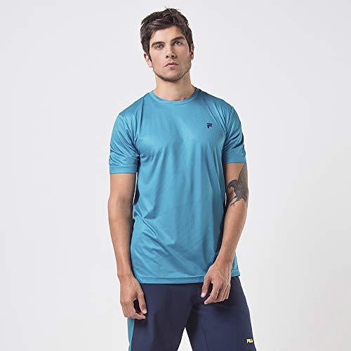 Camiseta Basic Run print, Fila, Masculino, Estampado Azul Petroleo, M