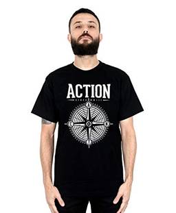 Camiseta Compass, Action Clothing, Masculino, Preto, GG