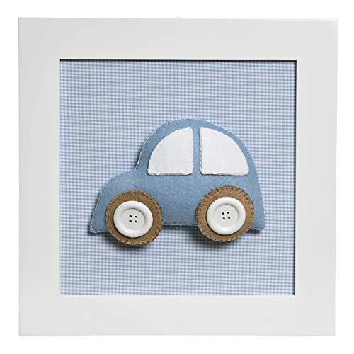 Quadro Decorativo Carro, Quarto Bebê Infantil Menino, Potinho de Mel, Azul