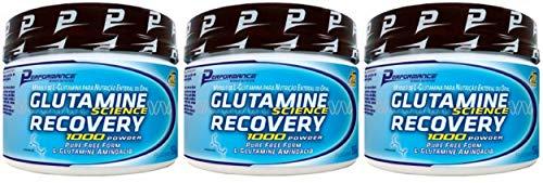 Glutamina Glutamine Science Recovery 1000 Powder Performance Nutrition 150g kit 3 Und