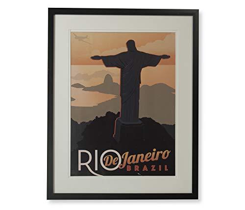 Quadro Gravura Rio Etna Multicor 44X56cm
