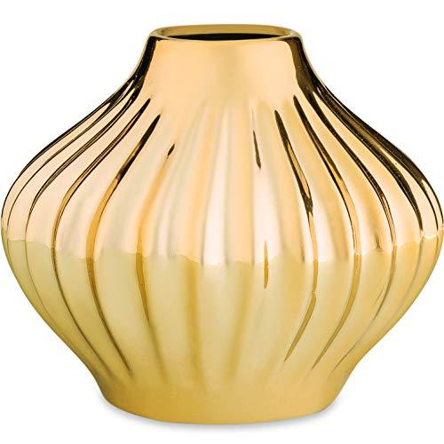 Vaso Em Cerâmica Mart Dourado
