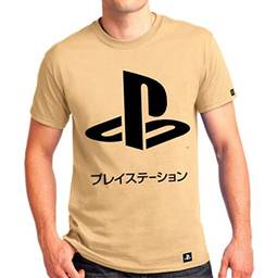 Camiseta playstation katakana black - banana geek bege gg