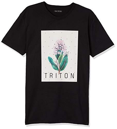 Triton Camiseta Estampada Masculino, P, Preto
