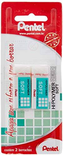 Borracha Hi-Polymer Eraser Soft, Pentel, Branco, Pequeno
