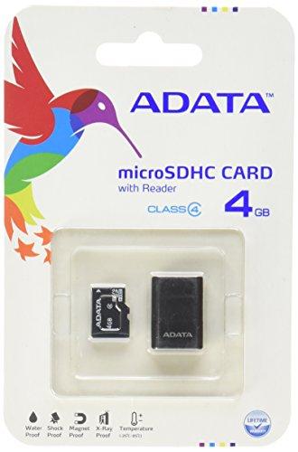 Cartão de Memória Class 4, Micro SDHC com Adaptador SD, 4Gb, Adata, Cartões SD