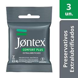 Conjunto de 3 Preservativos Lubrificados Confort Plus, Jontex, Branco