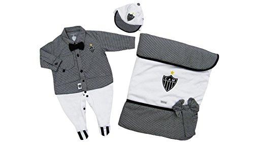 Rêve D'or Sport - Kit Maternidade Macacão Camisa Atlético Mineiro Menino, 0-3m, Branco/Preto