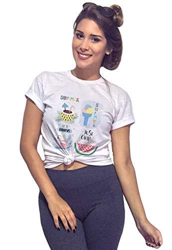 Camiseta Manga Curta Ice Cream, Joss, Feminino, Branco, Pequeno