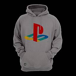 Moletom Playstation - Play Classic Color, Banana Geek, Adulto Unissex, Cinza, GG