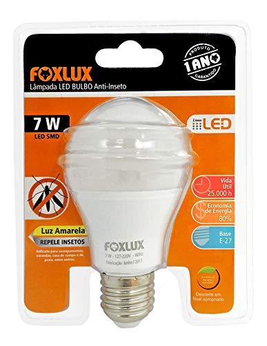 Lâmpada LED Bulbo Anti-Inseto Foxlux – Luz Amarela – 7W – Bivolt – Base E-27 – Repele Insetos