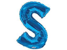 Balão Metalizado Supershape Letra S Azul Pack Regina Azul