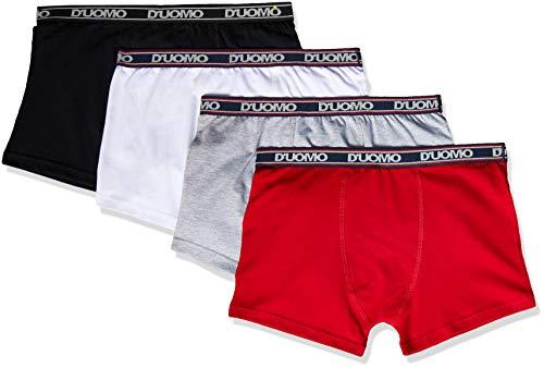Duomo Kit de 4 Cuecas Boxer Básico, Masculino,  P, multicor (preto, branco, cinza, vermelho)
