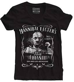 Camiseta feminina Hannibal Lecter Preta Live Comics tamanho:G;cor:Preto