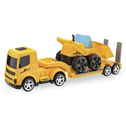 Caminhão Mamute Prancha Carregadeira, Usual Brinquedos, Amarelo
