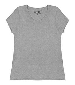 Camiseta Manga Curta Gola Redonda Plus Size, Rovitex, Feminino, Mescla Claro, P