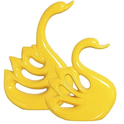 Casal De Cisnes Ceramicas Pegorin Amarelo