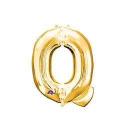 Regina 106485.1, Balão Metalizado Super Shape Letra Q Pack, Dourado