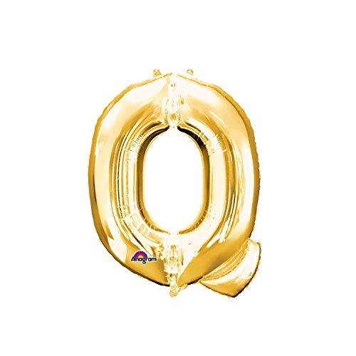 Regina 106485.1, Balão Metalizado Super Shape Letra Q Pack, Dourado