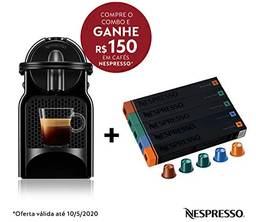 Cafeteira Nespresso Inissia Preta 220V e Seleção Lungos 50 cápsulas de café