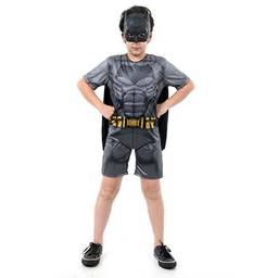 Batman Curto com Musculatura Infantil Sulamericana Fantasias Cinza G 10/12 Anos