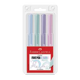 Caneta Ponta Fina, Faber-Castell, Fine Pen, FPB/TPZF, 4 Cores, Tons Pastel