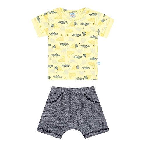 Conjunto Camiseta e Shorts, Baby Marlan, Bebê Menino, Amarelo, GGB