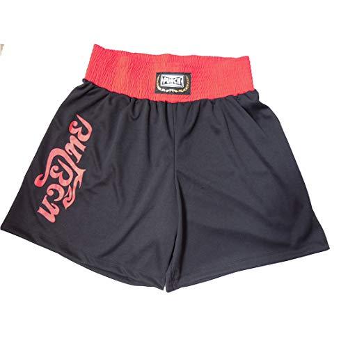 Shorts Muay Thai Com Silk Thai - Pequeno Punch Unissex P Preto Com Vermelho