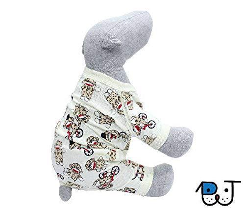 Pijama para Cães e Gatos Macacão Longo com Saquinho Macaco M