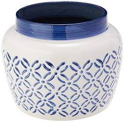 Zanquito Vaso 14cm Ceramica Bran/azul Cn Home & Co Único