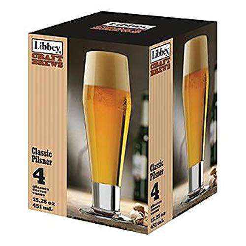 Jogo com 4 Copos para Cerveja Libbey Transparente 451Ml