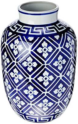 Zajímavy Vaso 30cm Ceramica Azul/bran Home & Co Único