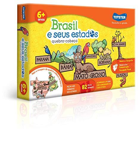 Brasil e Seus Estados Quebra Cabeça 82 Peças Toyster Brinquedos