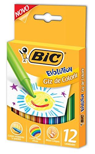 Giz de Colorir Evolution, BIC, 930216, Multicor, pacote de 12