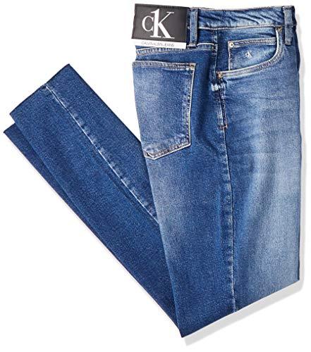 Calça Jeans Six Pockets bordado, Calvin Klein, Feminino, Marinho, 42