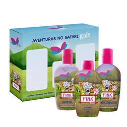 Kit Colônia Shampoo + Condicionador + Mini Colonia Delikad Kids Safari Pink, Delikad Importação Exportação E Comércio Ltda